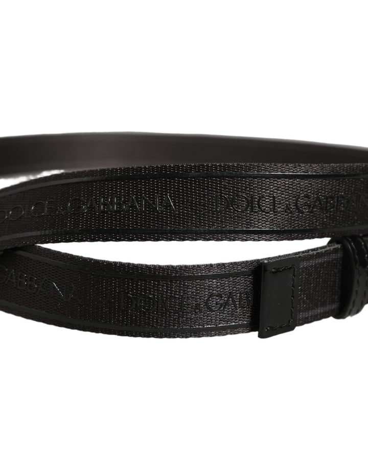 Dolce &amp; Gabbana Men Black Nylon Webbing Plastic Buckle Belt