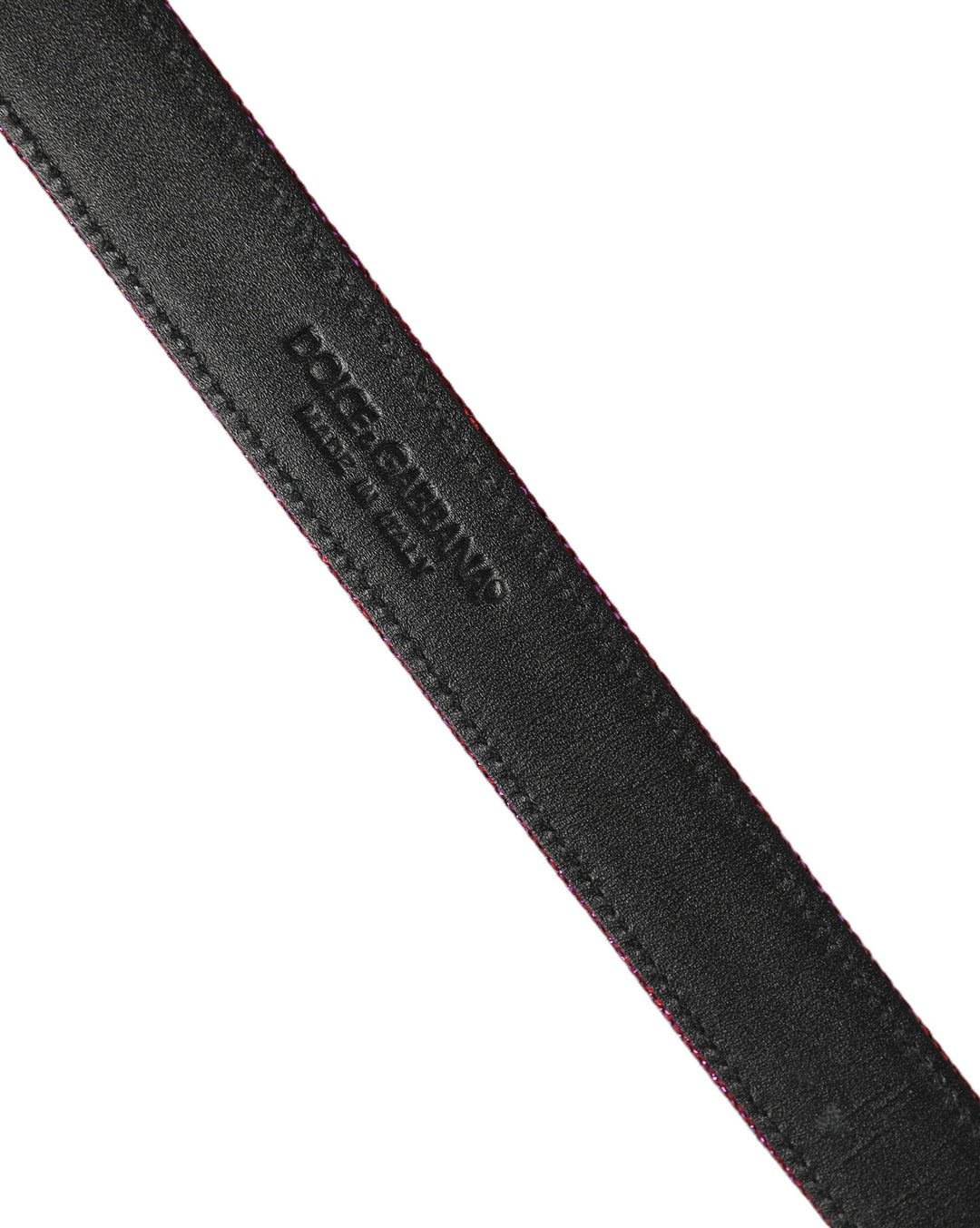 Dolce &amp; Gabbana Men Fuchsia Glitter Silver Metal Buckle Belt