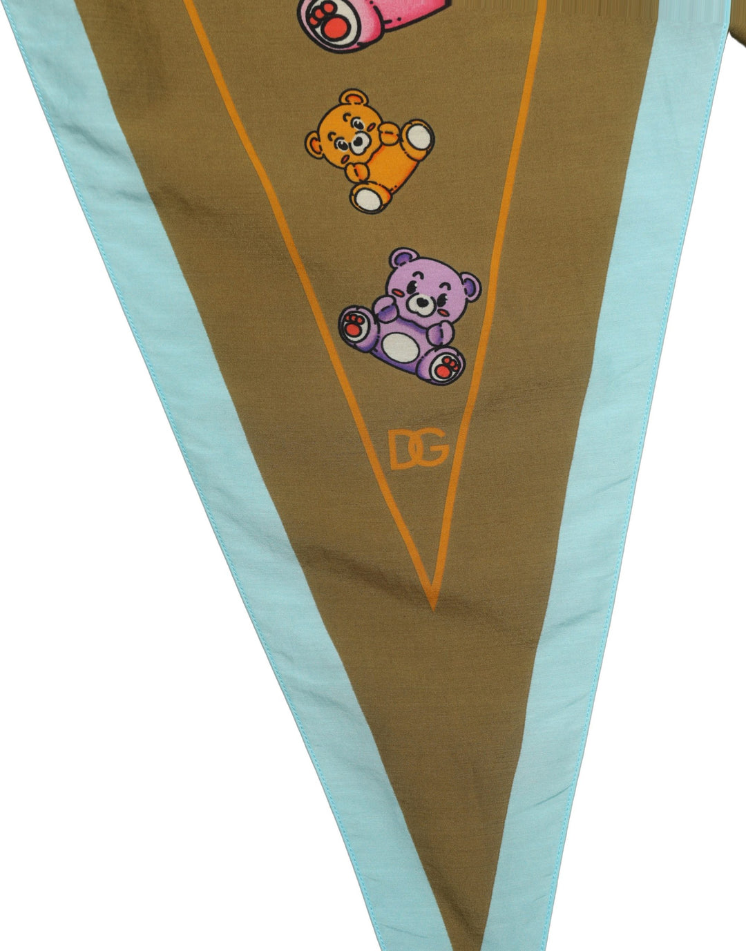 Dolce &amp; Gabbana Men Brown Teddy Bear Cotton Lace Stole Scarf