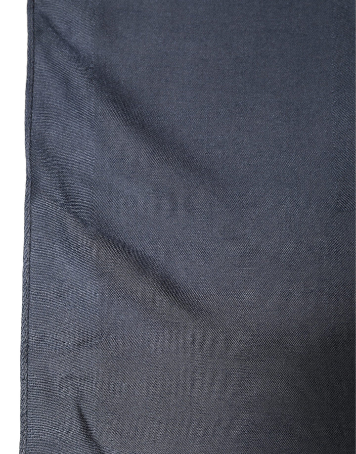 Dolce &amp; Gabbana Dark Blue Modal Frayed Edge Lace Stole Scarf