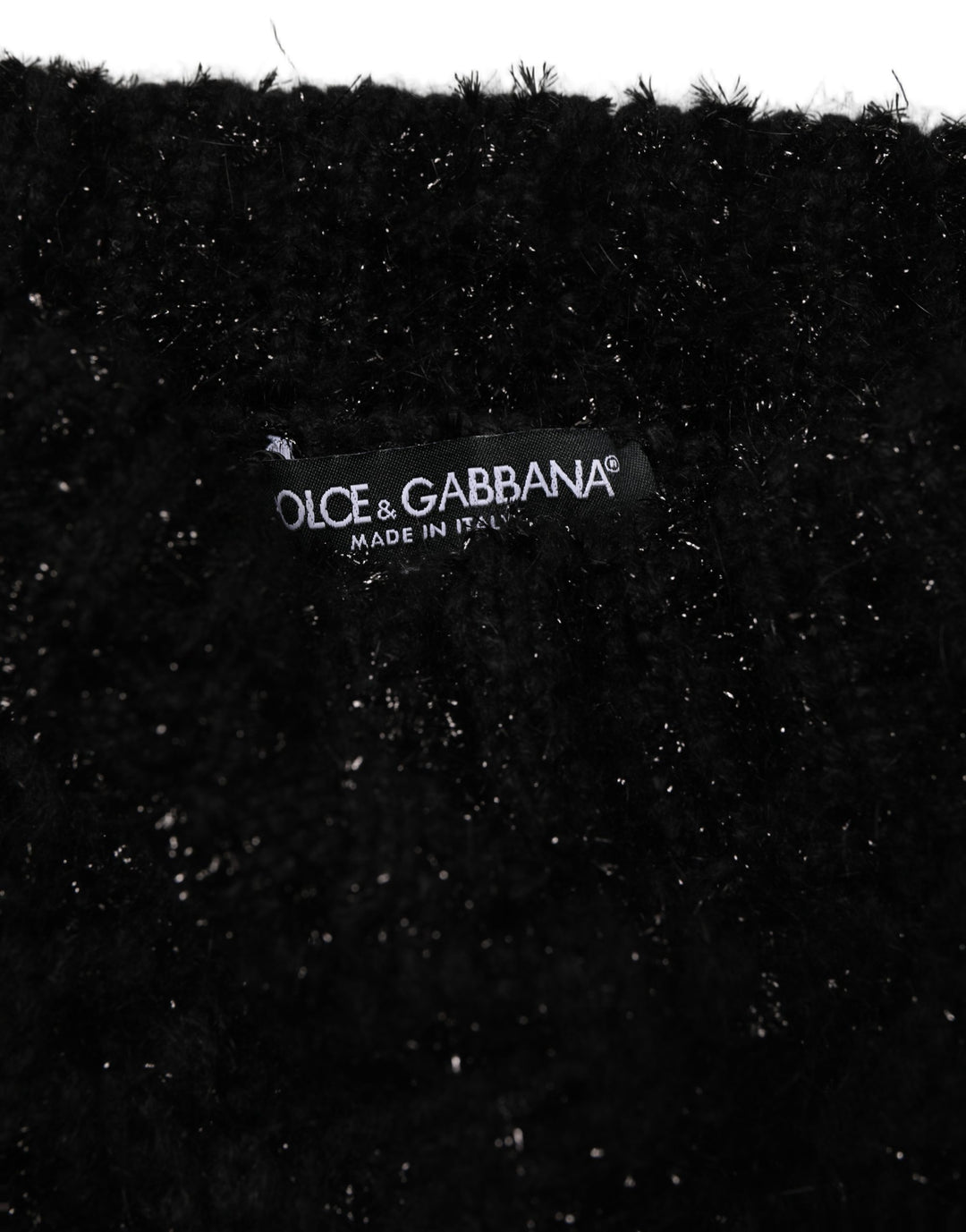 Dolce &amp; Gabbana Men Black Cashmere Knitted Neck Warmer Scarf
