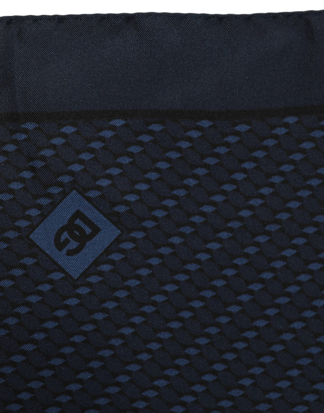 Dolce &amp; Gabbana Dark Blue Silk Pocket Square Foulard Scarf