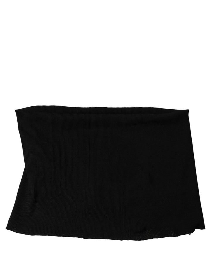 Dolce &amp; Gabbana Men Black Viscose Knitted Neck Warmer Scarf