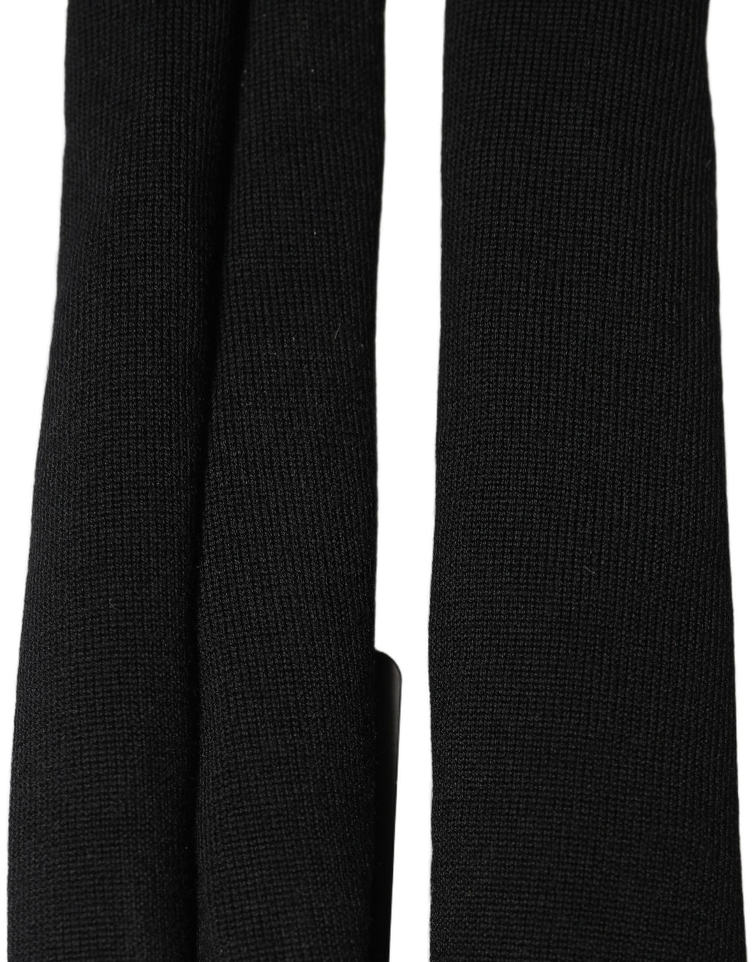 Dolce &amp; Gabbana Men Black Wool Knitted Skinny Foulard Scarf