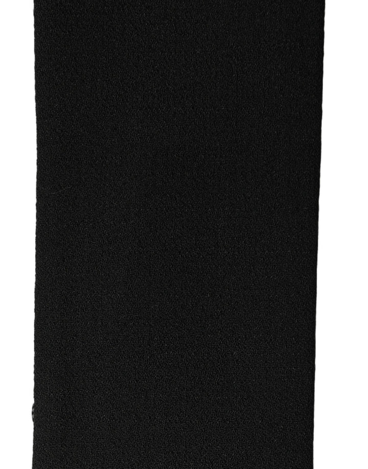 Dolce &amp; Gabbana Men Black Wool Knitted Fringed Foulard Scarf