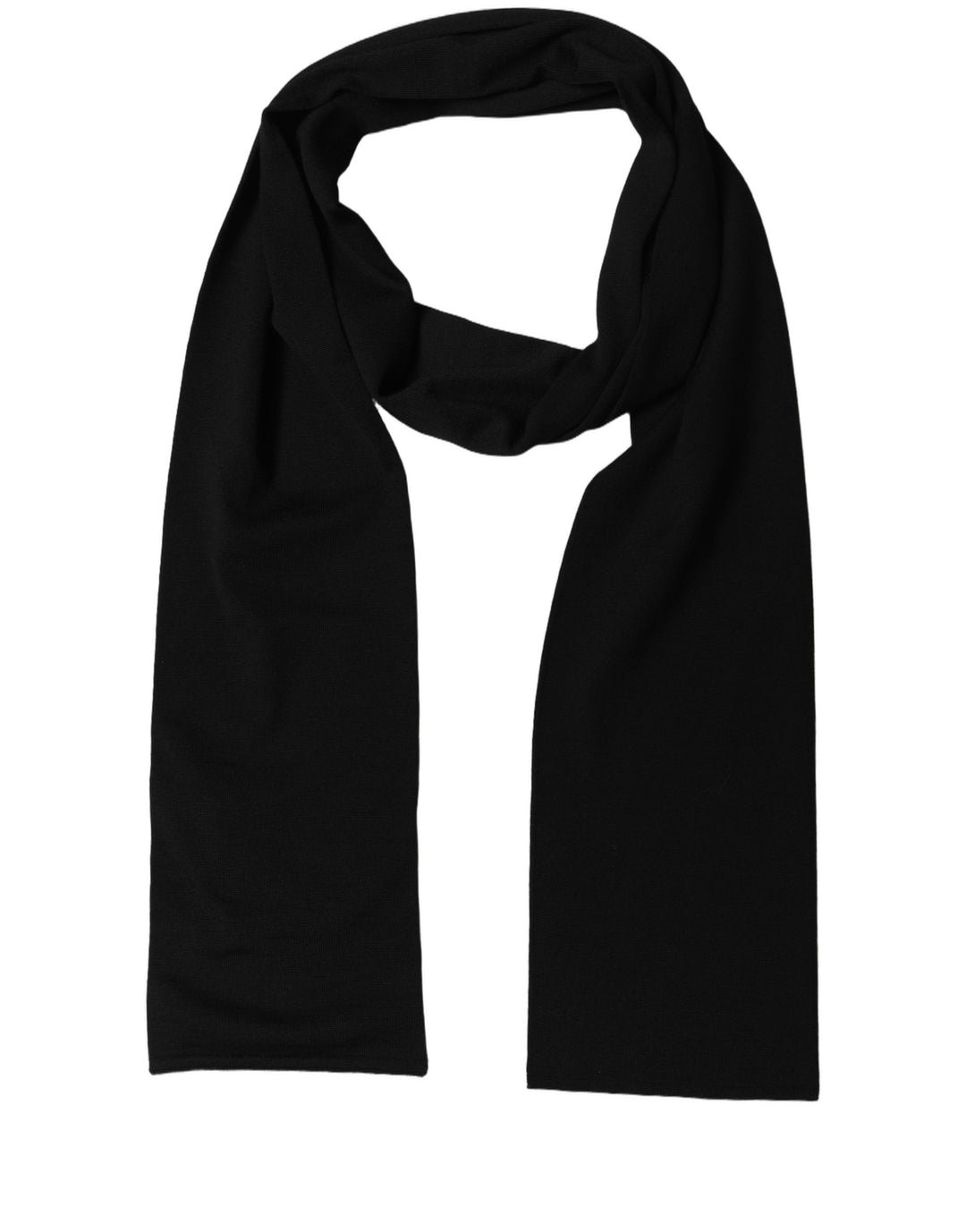 Dolce &amp; Gabbana Black Wool Knitted Neck Shawl Foulard Scarf