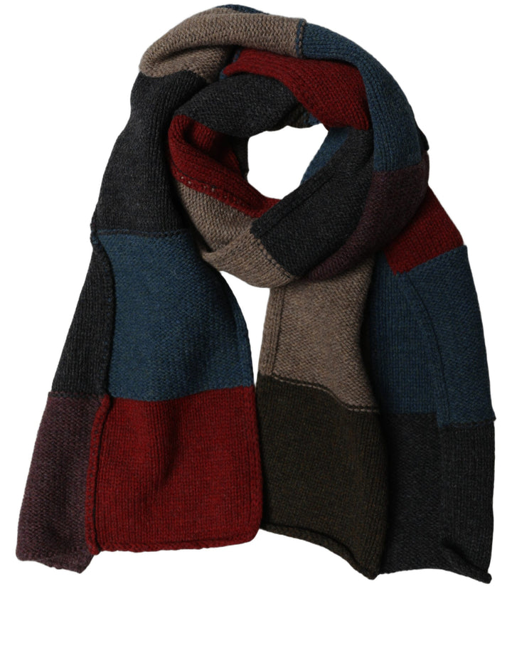 Dolce &amp; Gabbana Multicolor Patchwork Knitted Foulard Scarf