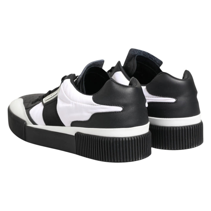 Dolce &amp; Gabbana Black White MIAMI Low Top Men Sneakers Shoes