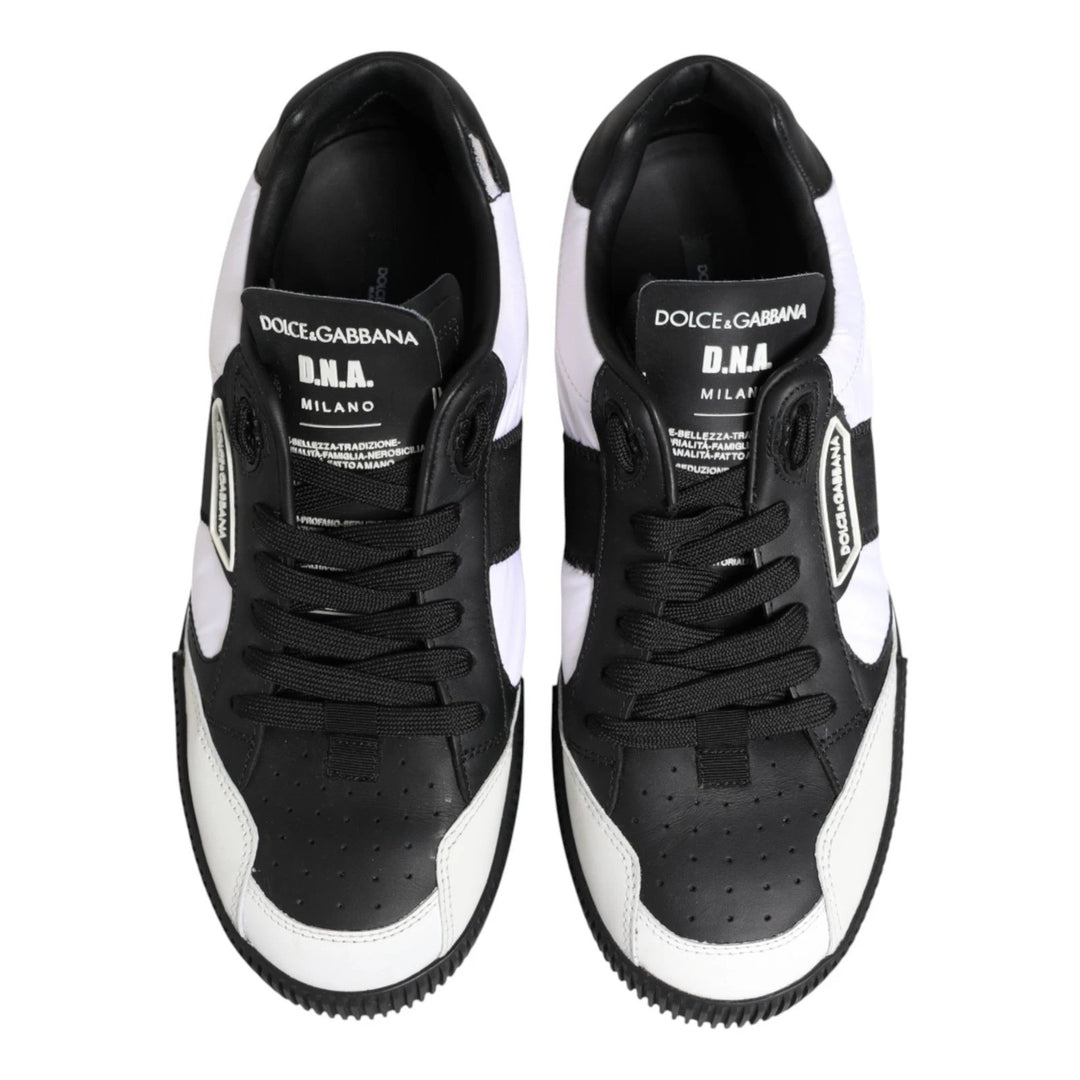 Dolce &amp; Gabbana Black White MIAMI Low Top Men Sneakers Shoes