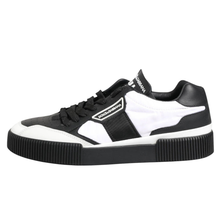 Dolce &amp; Gabbana Black White MIAMI Low Top Men Sneakers Shoes
