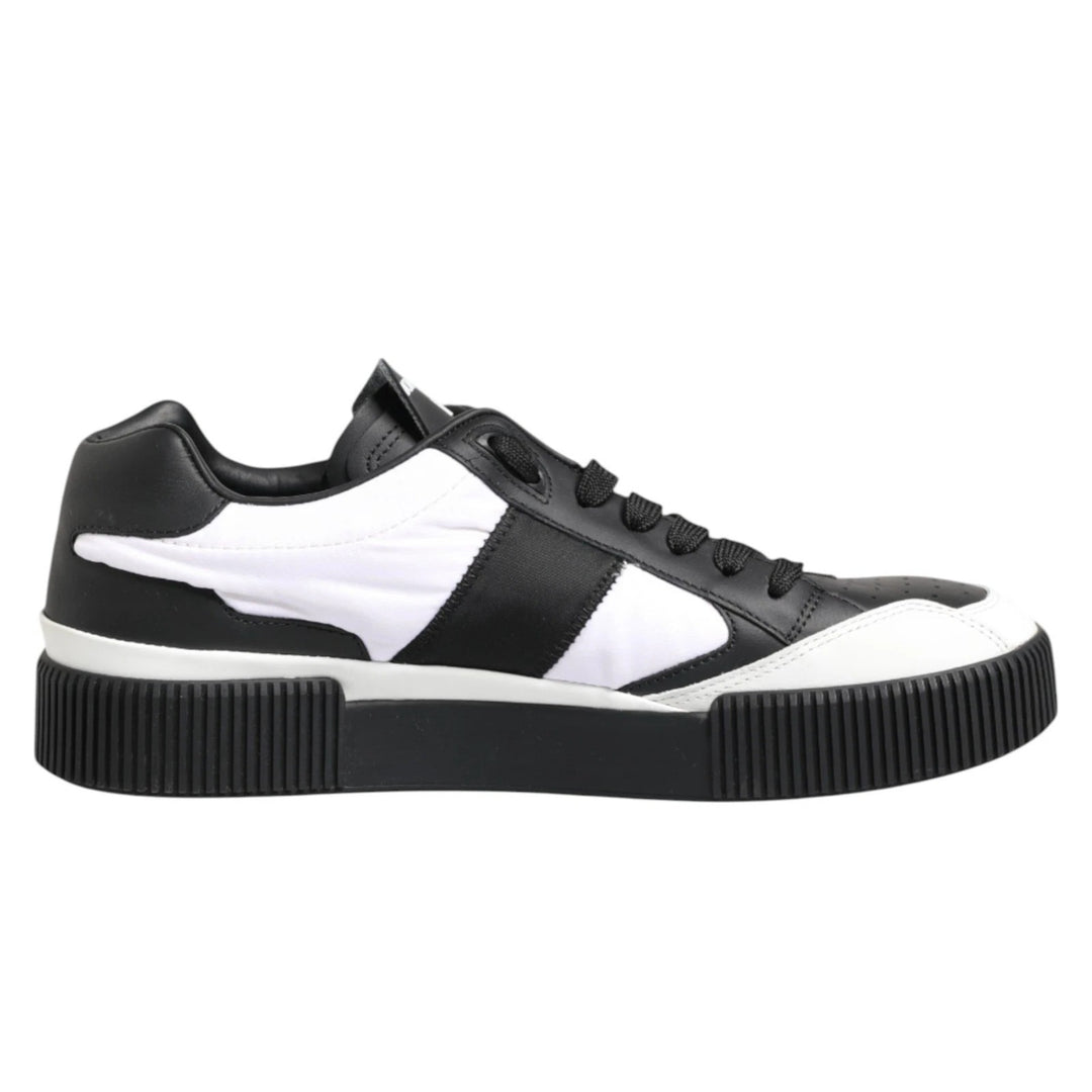 Dolce &amp; Gabbana Black White MIAMI Low Top Men Sneakers Shoes