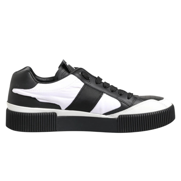 Dolce &amp; Gabbana Black White MIAMI Low Top Men Sneakers Shoes