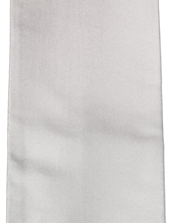Dolce &amp; Gabbana Light Gray Satin Silk Fringed Lace Stole Scarf
