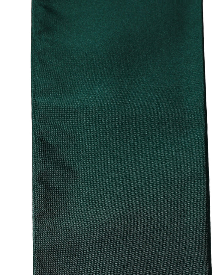 Dolce &amp; Gabbana Men Green Satin Silk Fringed Lace Stole