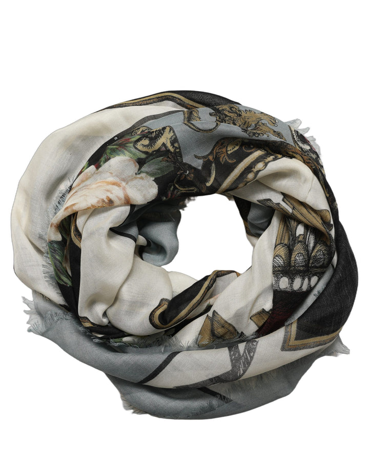 Dolce &amp; Gabbana Men Multicolor King of Hearts Square Foulard Scarf