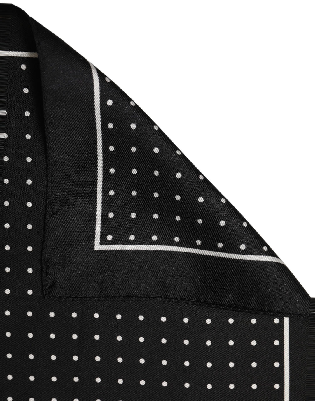 Dolce &amp; Gabbana Black Polka Dot Pocket Square Foulard Scarf