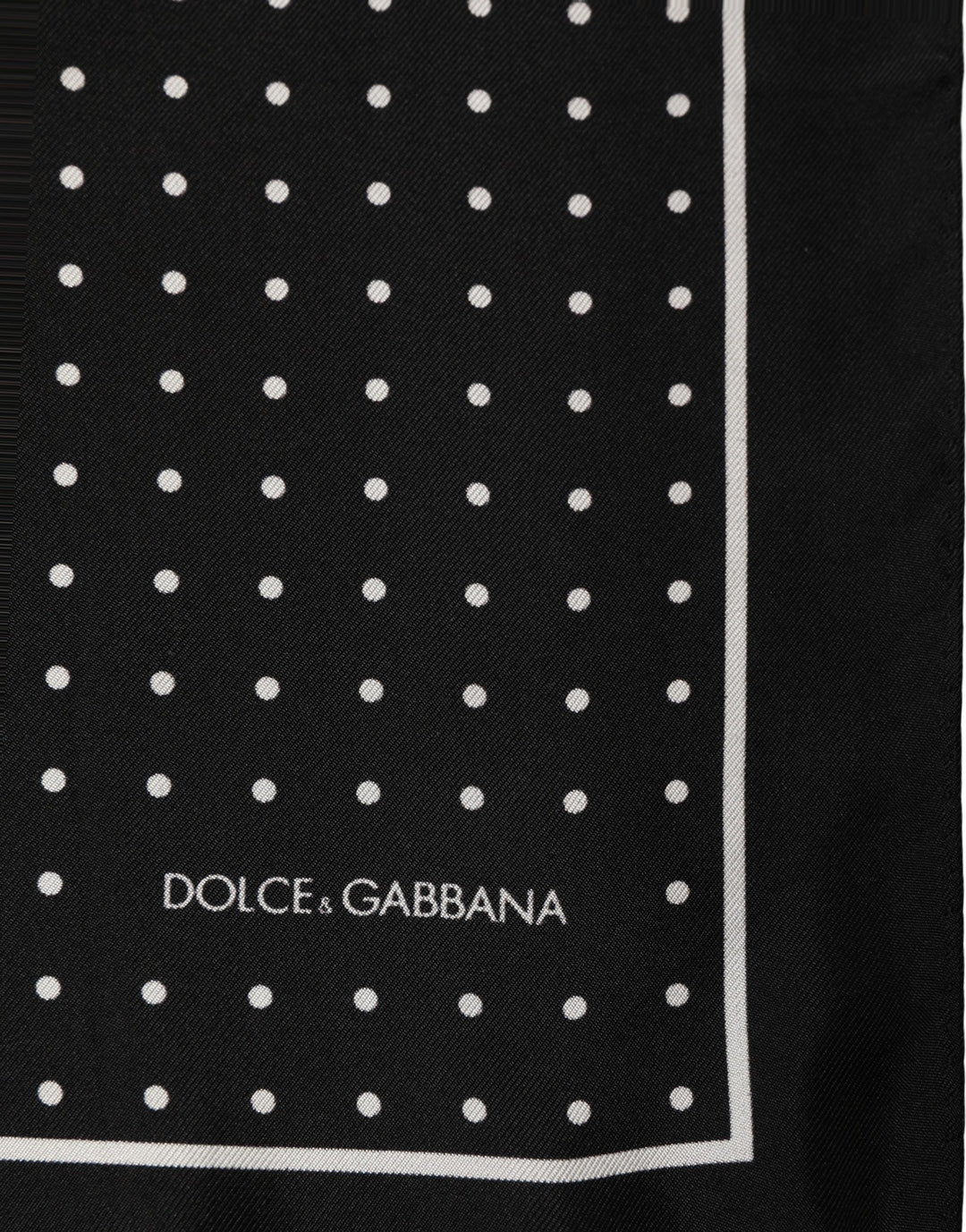 Dolce &amp; Gabbana Black Polka Dot Pocket Square Foulard Scarf