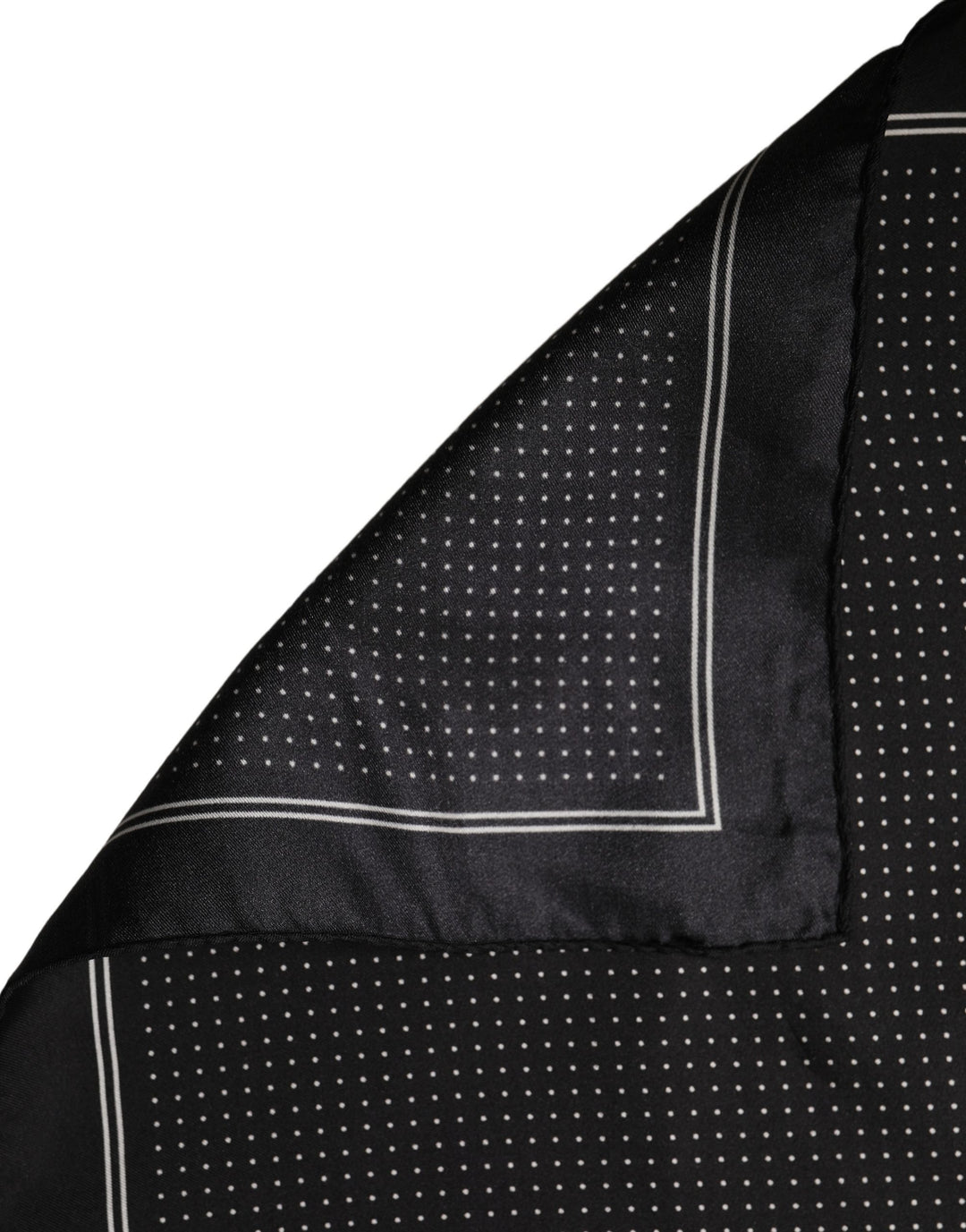 Dolce &amp; Gabbana Black Polka Dot Pocket Square Foulard Scarf