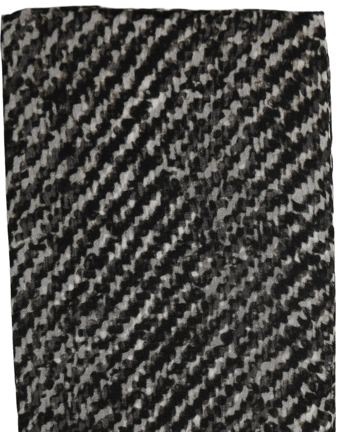 Dolce &amp; Gabbana Black White Herringbone Tweed Shawl Scarf