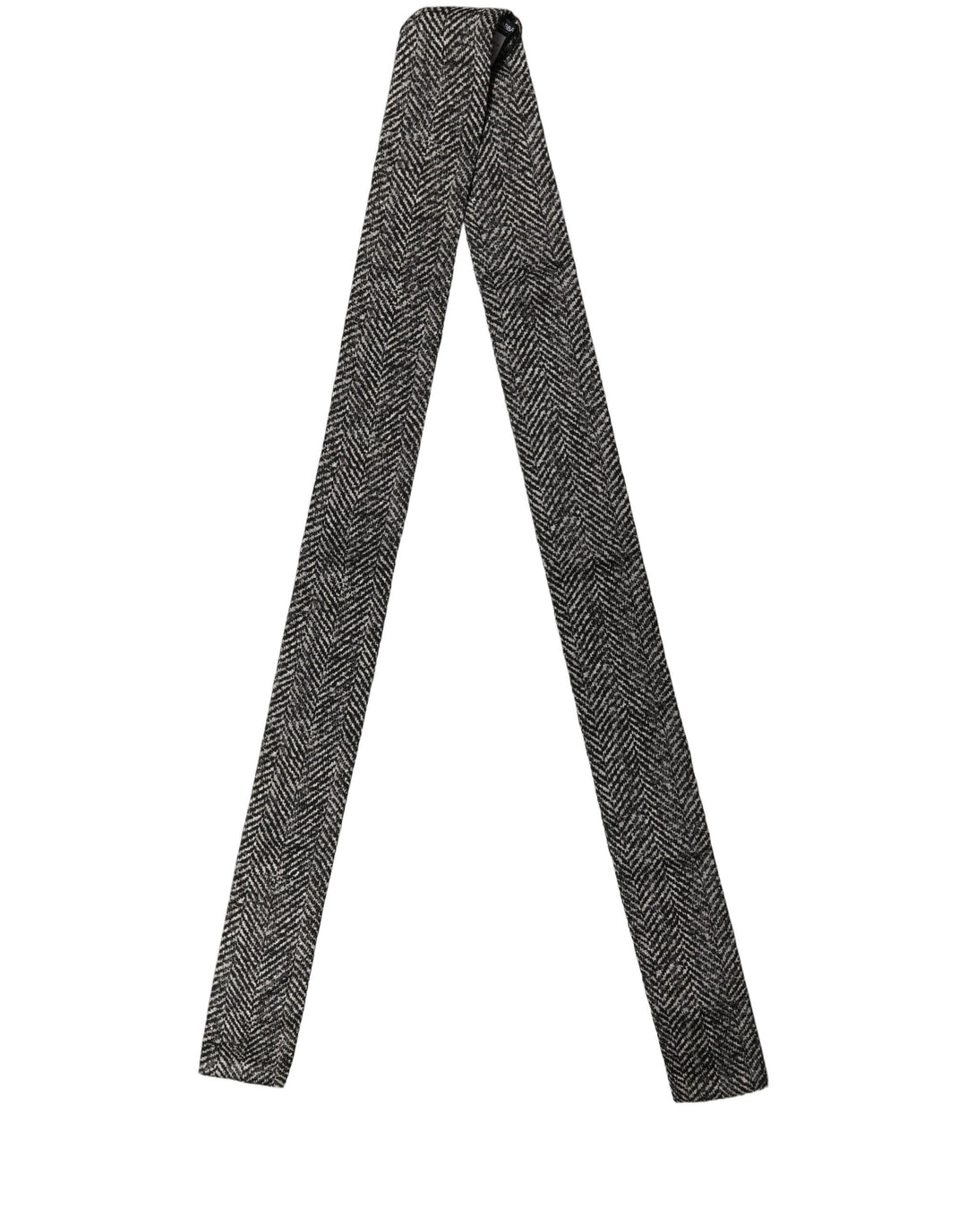 Dolce &amp; Gabbana Black White Herringbone Tweed Shawl Scarf