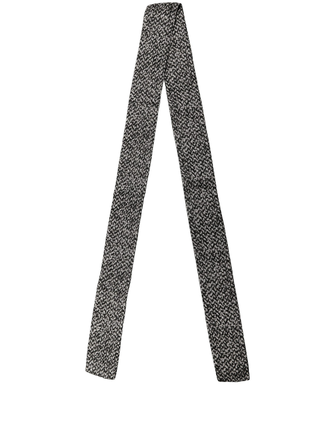 Dolce &amp; Gabbana Black White Herringbone Tweed Shawl Scarf