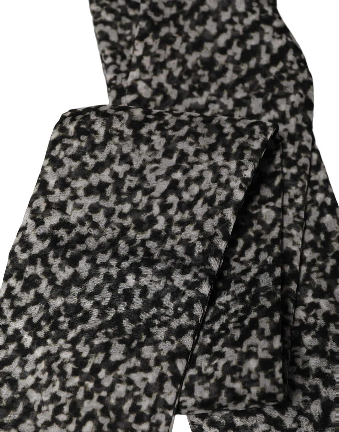 Dolce &amp; Gabbana Black White Herringbone Tweed Shawl Scarf