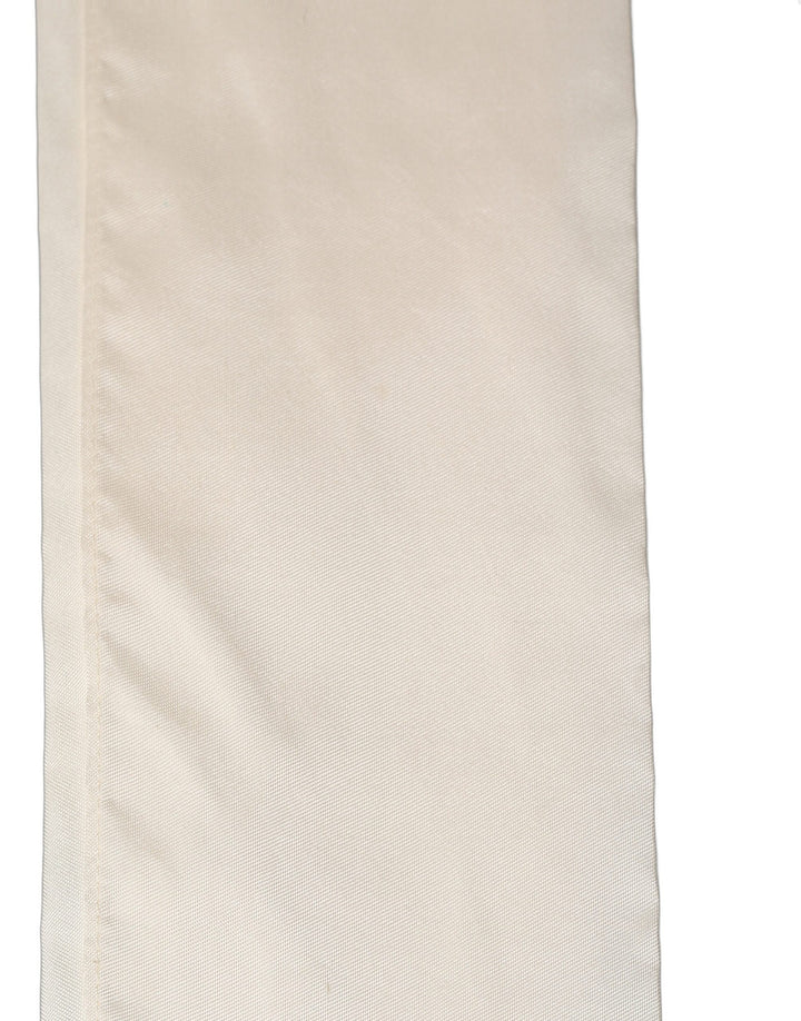 Dolce &amp; Gabbana Men Cream Satin Silk Fringed Neck Shawl Scarf