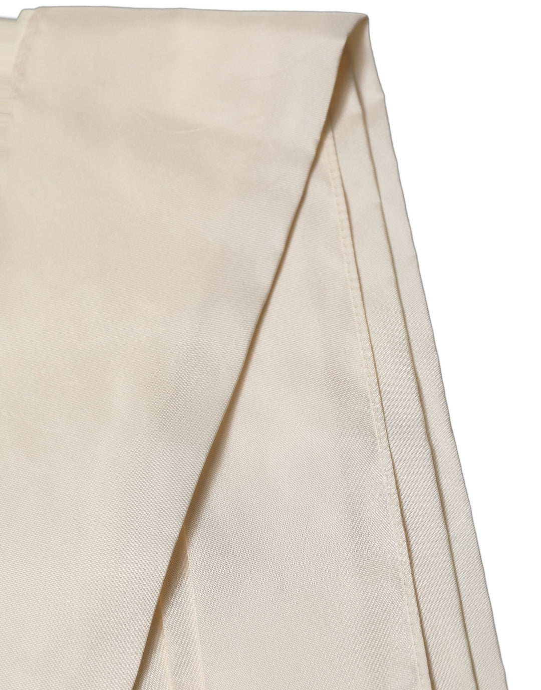 Dolce &amp; Gabbana Men Cream Satin Silk Fringed Neck Shawl Scarf