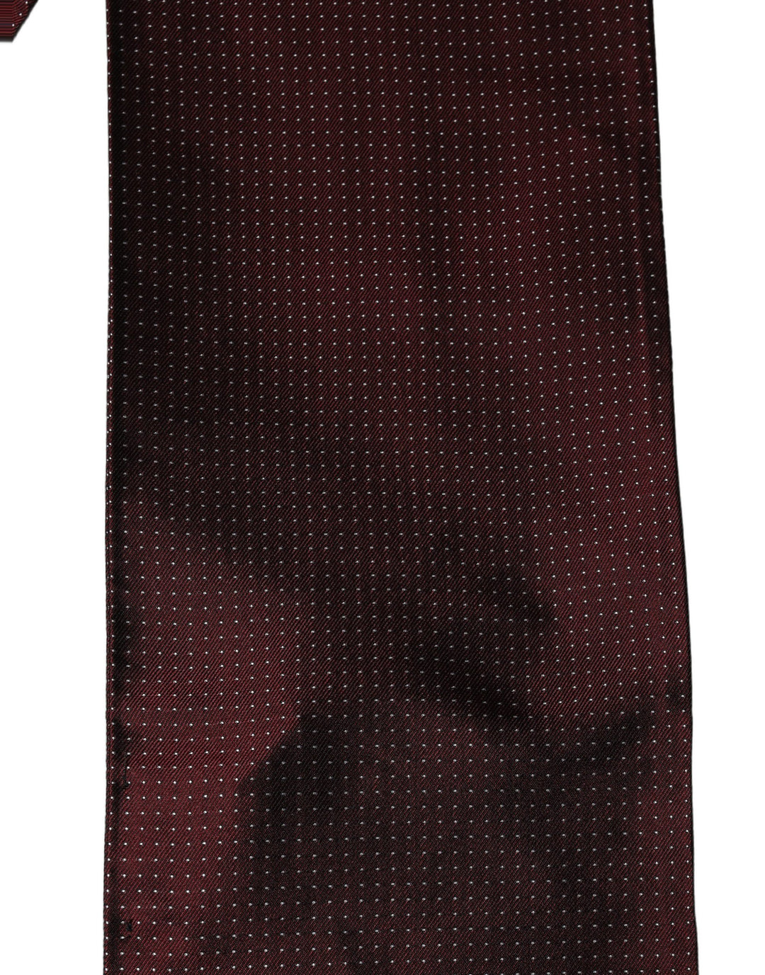 Dolce &amp; Gabbana Burgundy Silk Dotted Fringed Neck Shawl Scarf