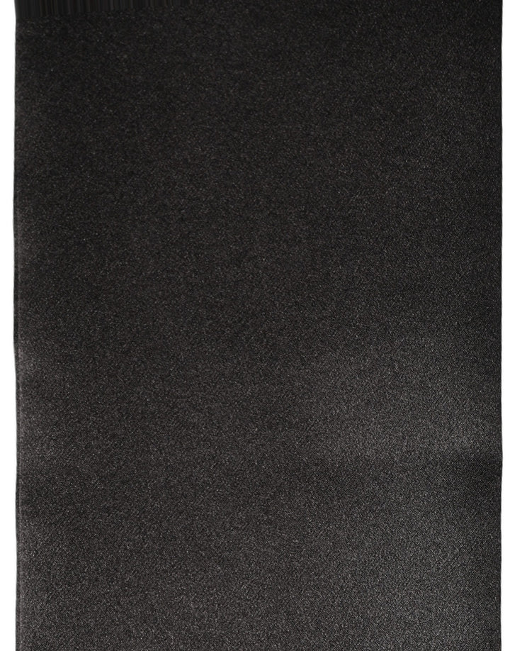 Dolce &amp; Gabbana Men Black Satin Silk Skinny Neck Shawl Scarf