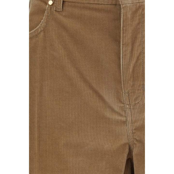 Max Mara Brown Cotton Casual Pants
