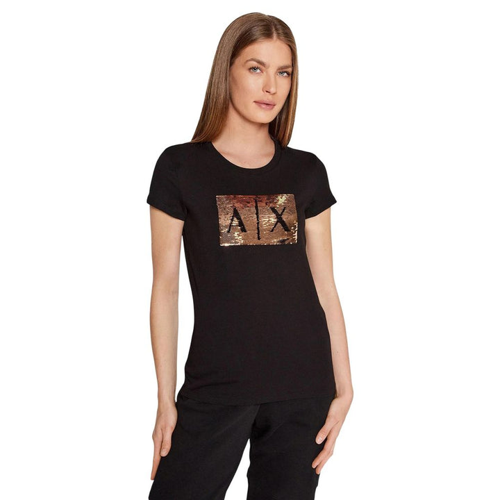 Armani Exchange Black Cotton T-Shirt