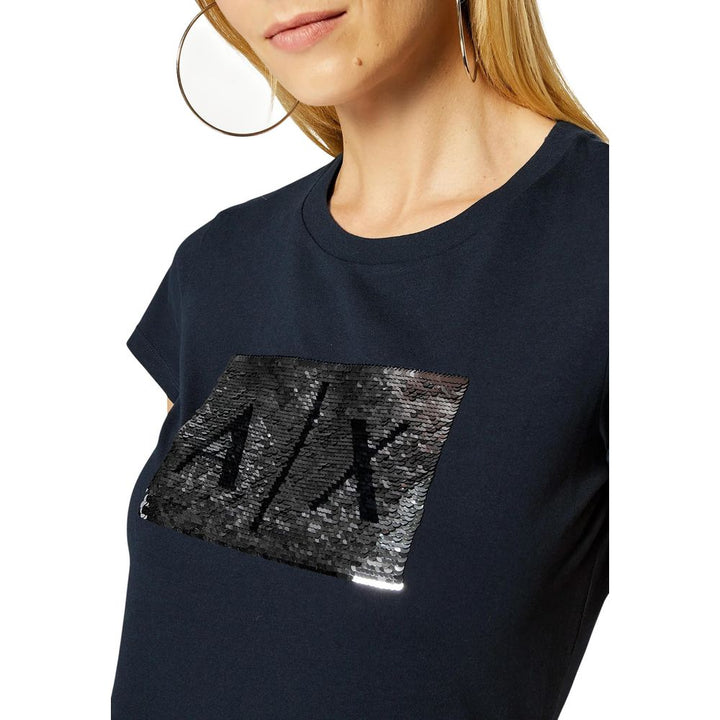 Armani Exchange Blue Cotton T-Shirt