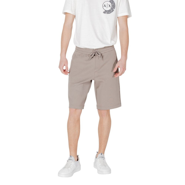 Armani Exchange Brown Cotton Bermuda Shorts