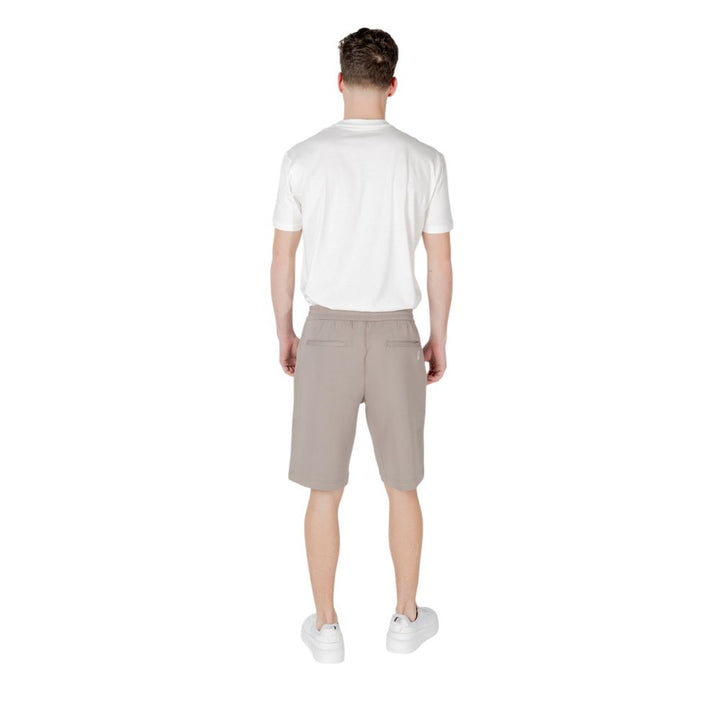 Armani Exchange Brown Cotton Bermuda Shorts