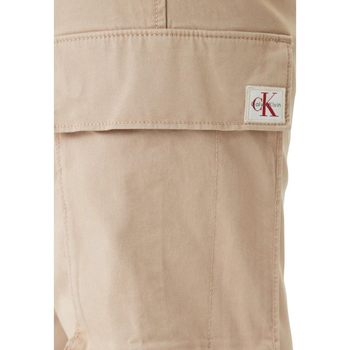 Calvin Klein Jeans Beige Cotton Cargo Pants