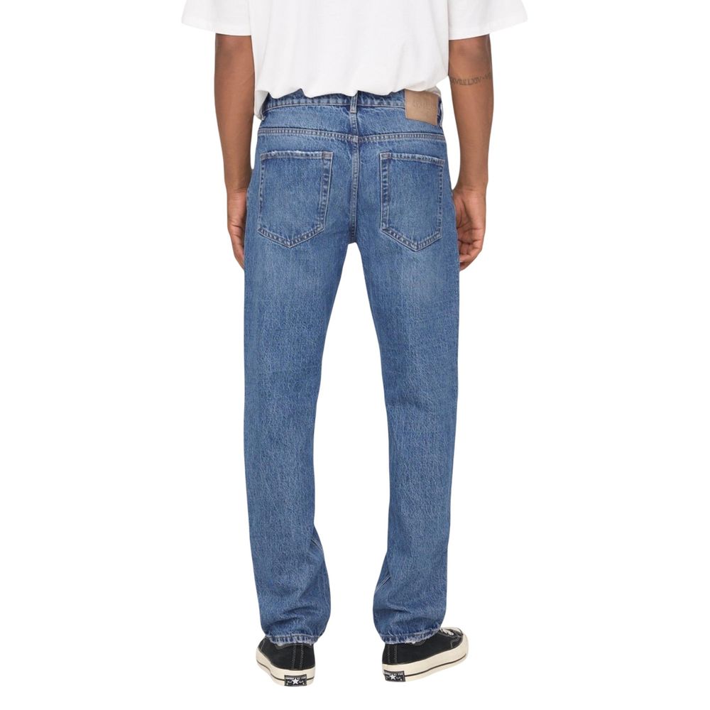 Only &amp; Sons Blue Cotton Relaxed Fit Jeans