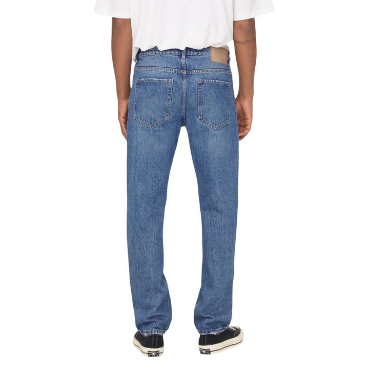 Only &amp; Sons Blue Cotton Relaxed Fit Jeans