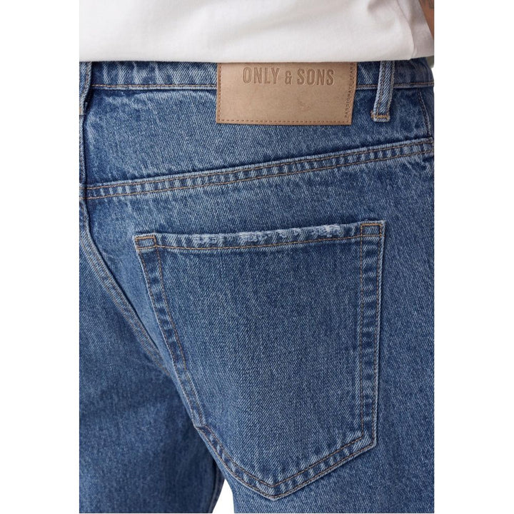 Only &amp; Sons Blue Cotton Relaxed Fit Jeans