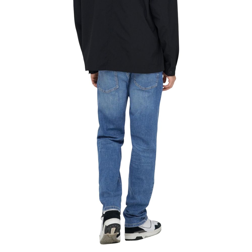 Only &amp; Sons Blue Cotton Relaxed Fit Jeans