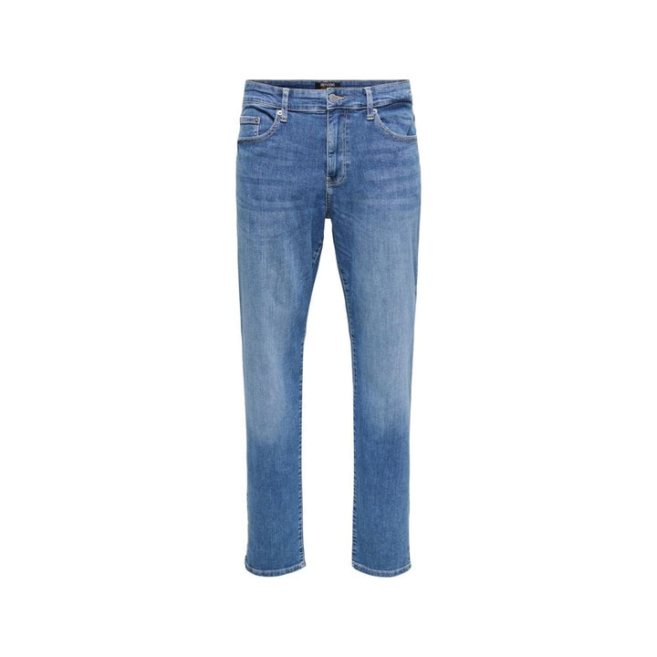 Only &amp; Sons Blue Cotton Relaxed Fit Jeans