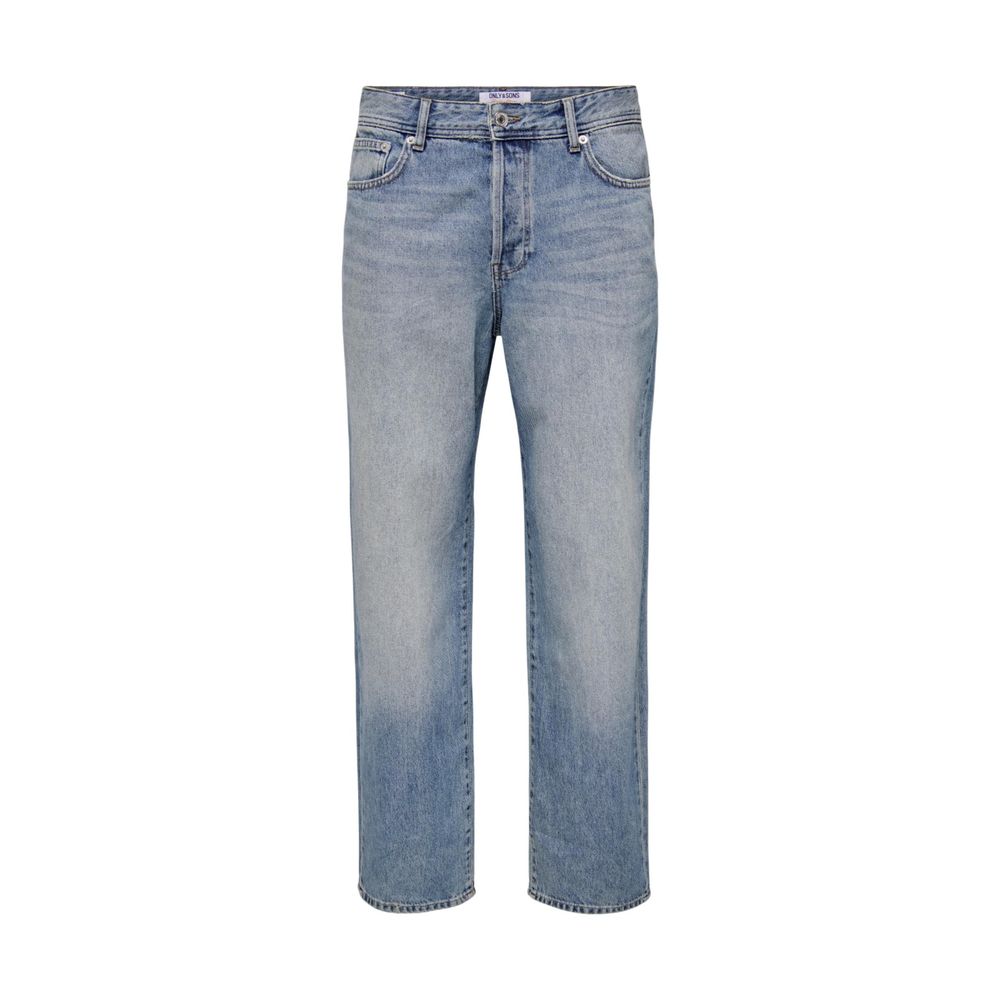 Only &amp; Sons Blue Cotton Relaxed Fit Jeans