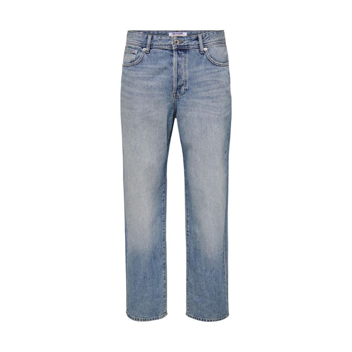 Only &amp; Sons Blue Cotton Relaxed Fit Jeans
