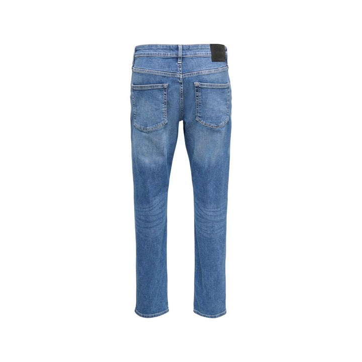Only &amp; Sons Blue Cotton Relaxed Fit Jeans