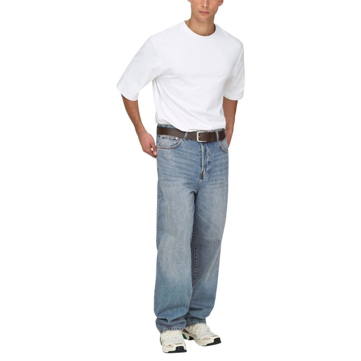 Only &amp; Sons Blue Cotton Relaxed Fit Jeans
