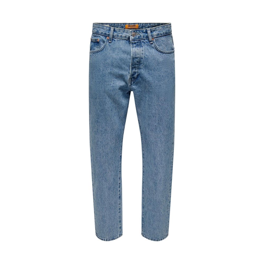 Only &amp; Sons Light Blue Cotton Relaxed Fit Jeans