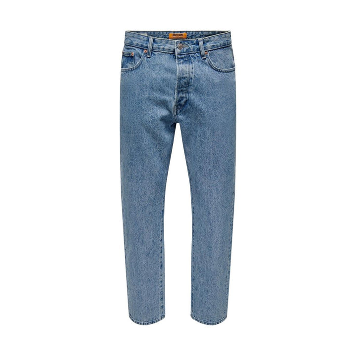 Only &amp; Sons Light Blue Cotton Relaxed Fit Jeans