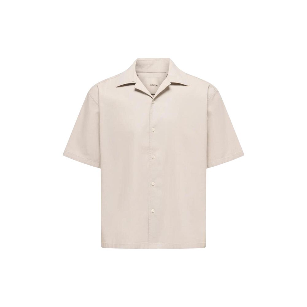 Only &amp; Sons Beige Cotton Shortsleeve Shirt