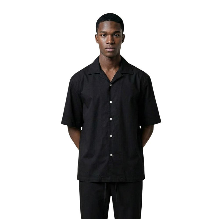 Only &amp; Sons Black Cotton Shortsleeve Shirt