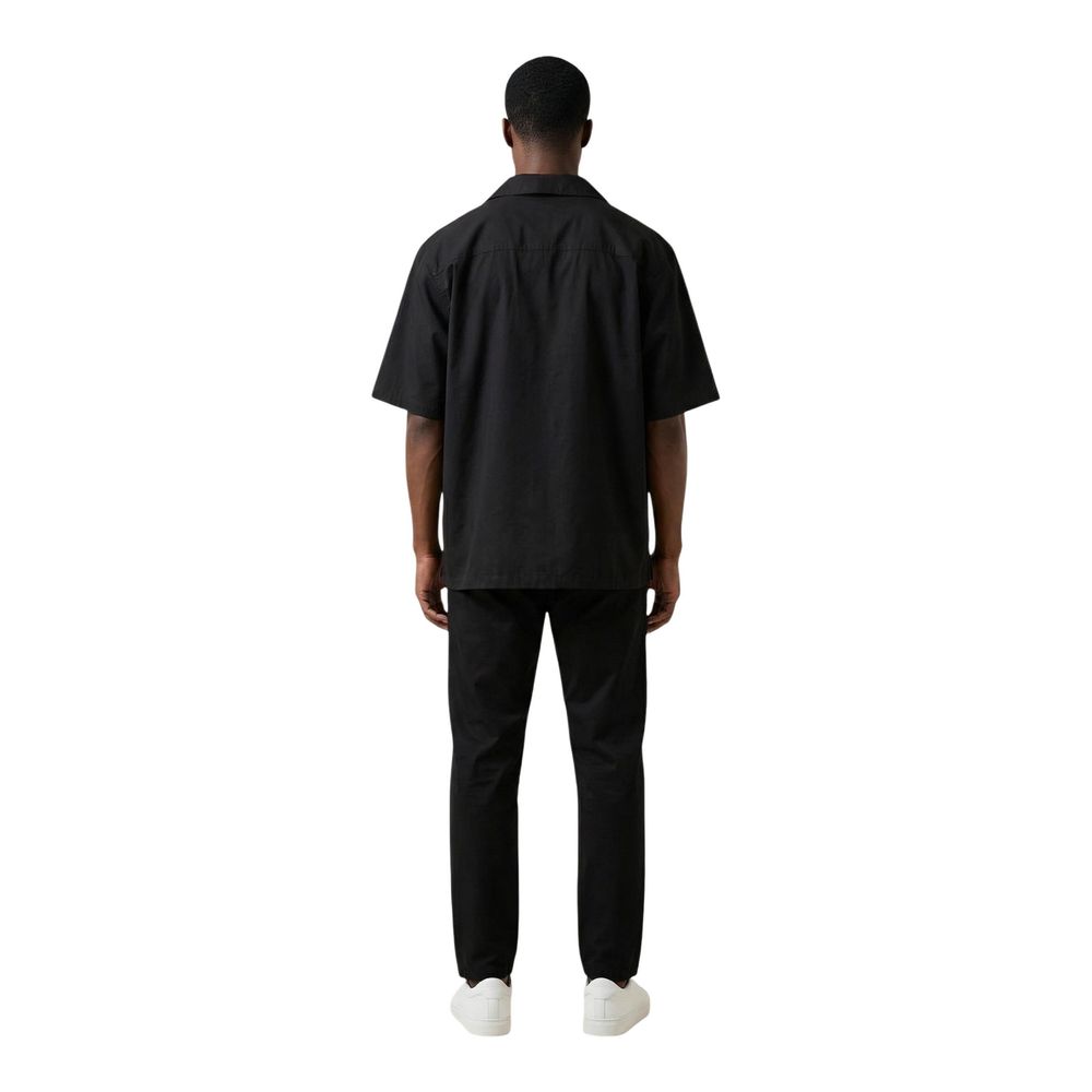 Only &amp; Sons Black Cotton Shortsleeve Shirt